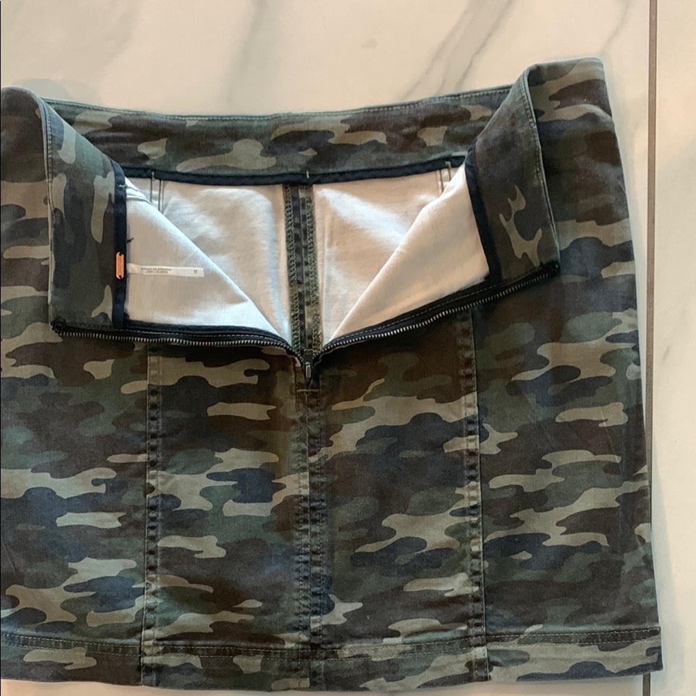 Free People Blue Gray Camouflage Mini Pencil Skirt - Picture 2 of 5